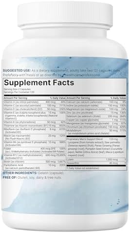 Multivitamínico Metilado Puro para Hombres Micro Ingredients, 240 Cápsulas | 30 Nutrientes Esenciales con Complejo B Activado, Saw Palmetto, Ginseng, - imagen 8