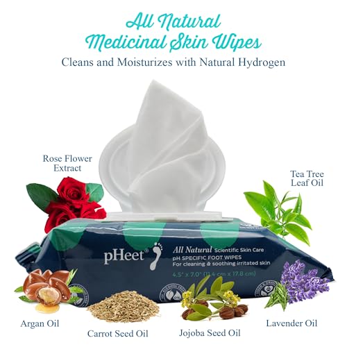 Toallitas para Pies pHeet® - Fórmula Natural Antifúngica y Antibacteriana, Limpia, Hidrata y Previene Hongos en los Pies, 72 piezas - imagen 2