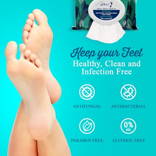 Toallitas para Pies pHeet® - Fórmula Natural Antifúngica y Antibacteriana, Limpia, Hidrata y Previene Hongos en los Pies, 72 piezas - imagen 3