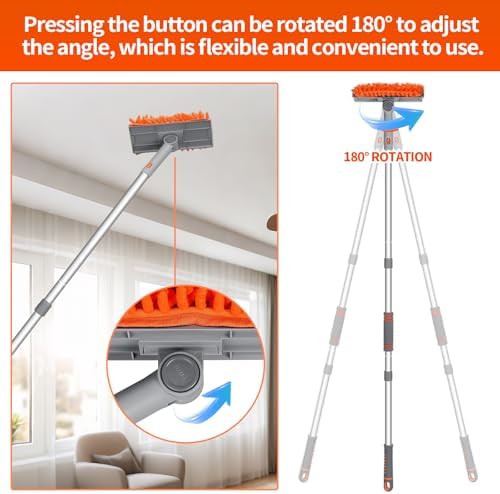 Limpiador de Ventiladores de Techo con Mango Extensible de 72'', Kit de Duster Reutilizable de Chenille y Microfibra para Aspas de Ventilador de - imagen 8