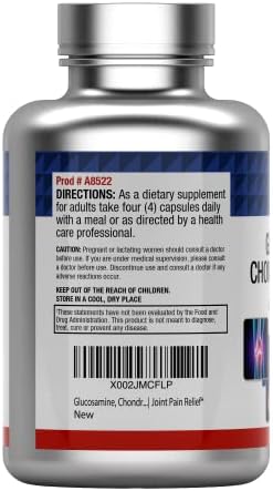tnvitamins Cápsulas de Glucosamina, Condroitina y MSM, 240 Contenidos | 4,000 mg por Porción | Suplemento para el Soporte Articular - imagen 8