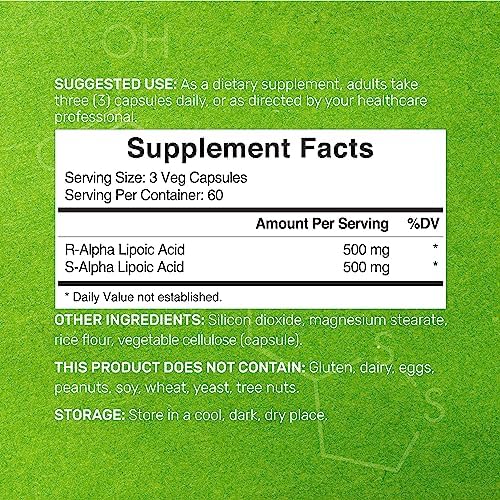 Ácido Lipoico 1,000mg, 180 Cápsulas Veganas – 50/50 R-ALA & S-ALA para Máxima Biodisponibilidad – Suplemento Antioxidante – Energía y Soporte del - imagen 2