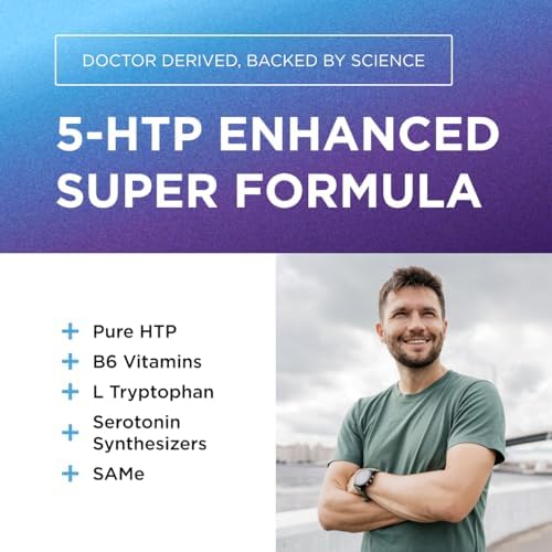 DR. EMIL NUTRITION 200 MG 5-HTP Plus con SAM-e para un Sueño Saludable y Bienestar - Suplemento 5HTP con Vitamina B6 - 60 Cápsulas Veganas, 30 - imagen 3