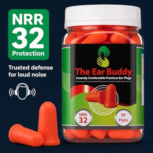 Tapones para oídos Ear Buddy Premium de espuma suave para dormir, cancelación de ruido, protección auditiva, 50 pares, NRR 32 dB - imagen 2