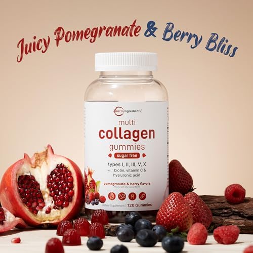 Micro Ingredients Multi Collagen Peptides, 120 Gomas de Colágeno | Proteínas Tipo I, II, III, V, X con Biotina, Ácido Hialurónico y Complejo de - imagen 5