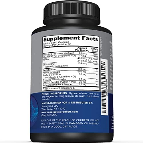 Suplemento Premium para el Soporte Nervioso – con Ácido Alfa Lipoico (ALA) 600 mg, Acetil-L-Carnitina (ALC) y Benfotiamina - Fórmula para la - imagen 2