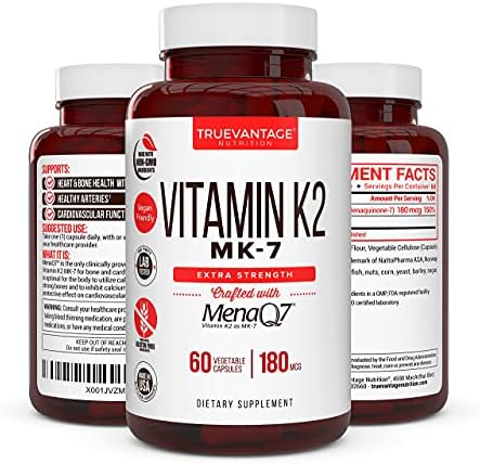 Suplemento de Vitamina K2 MK-7 180mcg - Apoya la Salud Ósea y Cardiovascular - 60 Cápsulas Vegetales Fáciles de Tragar de MenaQ7 K2 MK7 - imagen 5