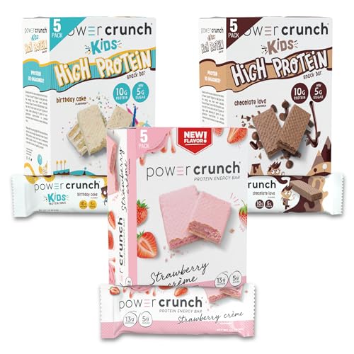 Power Crunch Barras de Proteína y Power Crunch KIDS, Paquete Variado (15 Piezas), Snacks Altos en Proteína con Sabor Delicioso - imagen 4