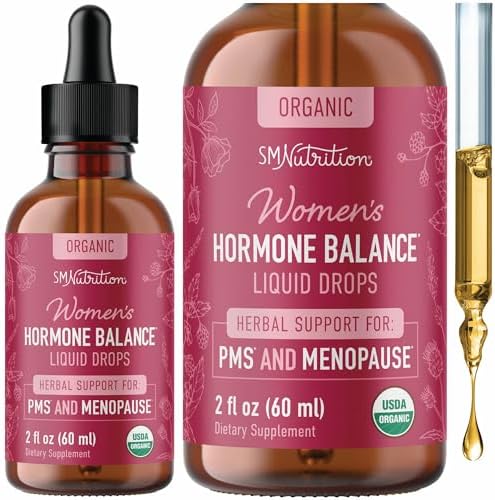 Gotas Líquidas para el Equilibrio Hormonal | Con Cohosh Negro, Ortiga, Hoja de Frambuesa Roja, Vitex y Más | Alivio para Menopausia, Sofocos y PMS | - imagen 1