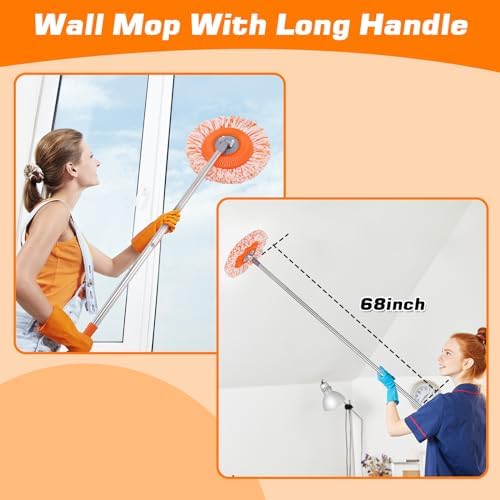 Mopa de Pared Keyloland, Limpiador de Paredes Premium de 68”, Herramienta Profesional para Limpiar Zócalos, Mopa de Alta Calidad para Polvo - imagen 2