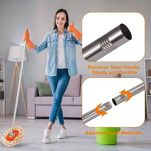 Mopa de Pared Keyloland, Limpiador de Paredes Premium de 68”, Herramienta Profesional para Limpiar Zócalos, Mopa de Alta Calidad para Polvo - imagen 7