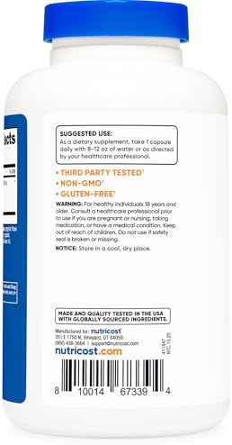 Extracto de Semilla de Uva Nutricost 240 Cápsulas - 240 Porciones, Libre de GMO y Gluten, Apto para Vegetarianos - imagen 4