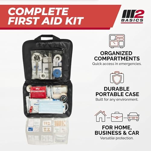 Kit de ros Auxilios M2 BASICS de 300 Piezas, 40 Artículos Únicos, Kit Médico de Emergencia con Bolsa Organizada para Casa, Auto, Viajes y Más - imagen 6