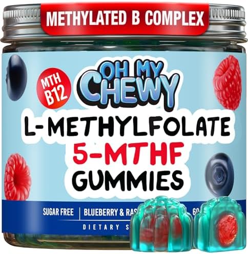 Gomitas OH MY CHEWY con L-Metilfolato 5-MTHF - Vitaminas B Sin Azúcar para Apoyo MTHFR - 60 piezas para Ánimo, Comportamiento y Cognición - imagen 1