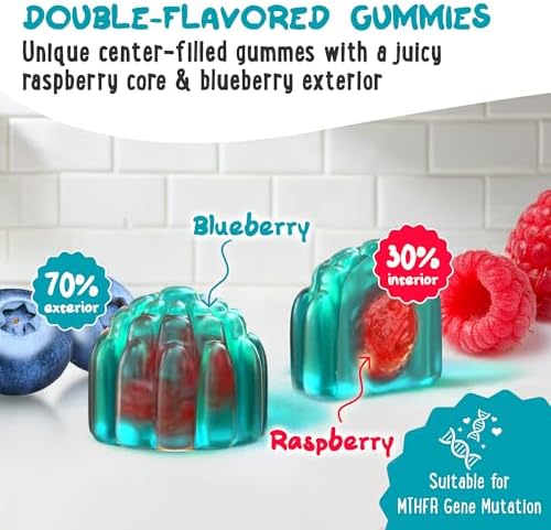 Gomitas OH MY CHEWY con L-Metilfolato 5-MTHF - Vitaminas B Sin Azúcar para Apoyo MTHFR - 60 piezas para Ánimo, Comportamiento y Cognición - imagen 2