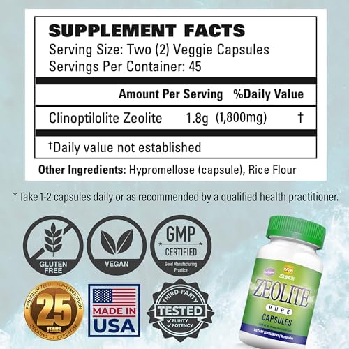 Cápsulas de Zeolita Pura | Detox de Zeolita, Fuerza Extra | Limpieza Completa para Mujeres y Hombres | Polvo de Clinoptilolita Orgánica Activada 94%, - imagen 5