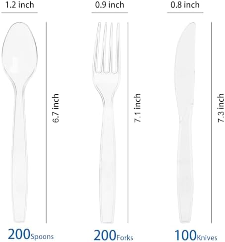 Set de Cubiertos Desechables MOACOCK de 500 Piezas, 200 Cucharas, 200 Tenedores, 100 Cuchillos, Plástico Resistente para Fiestas y Uso Diario - imagen 2