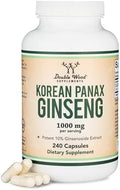 Cápsulas de Ginseng (Extracto de Ginseng Rojo Coreano, Panax Ginseng 10% Ginsenosidos) - Suministro para 4 Meses, 240 Cápsulas Veganas de 1,000mg - imagen 1