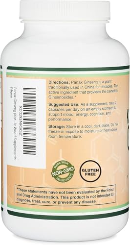 Cápsulas de Ginseng (Extracto de Ginseng Rojo Coreano, Panax Ginseng 10% Ginsenosidos) - Suministro para 4 Meses, 240 Cápsulas Veganas de 1,000mg - imagen 6