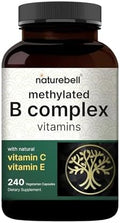 NatureBell Complejo B Metilado - 240 Cápsulas Vegetarianas - Fórmula 12 en 1 de Alta Biodisponibilidad - Apoyo Inmunológico y Energético - Sin OGM y - imagen 1