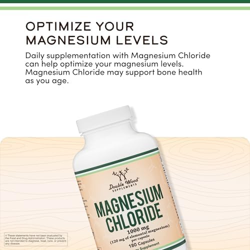 Cloruro de Magnesio Double Wood - 180 Cápsulas, 1,000mg por Porción, Apoya la Salud Digestiva y Ósea - Sin OGM y Libre de Gluten - imagen 4