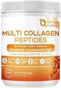 NATURE TARGET Polvo de Multi-Colágeno Hidrolizado para Soporte Articular, Colágeno Tipo I II III V X para Piel, Cabello y Uñas, 35 Porciones, No GMO - imagen 1