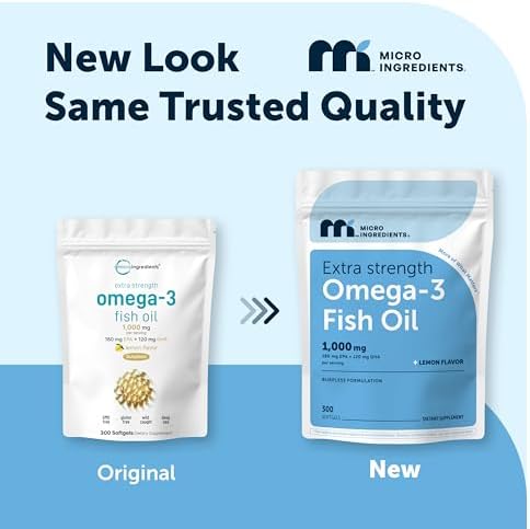 Suplementos de Aceite de Pescado Omega-3 Extra Fuerte Micro Ingredients 1,000mg por Porción, 300 Cápsulas Blandas | Sabor Limón | Sin Eructos | EPA - imagen 2