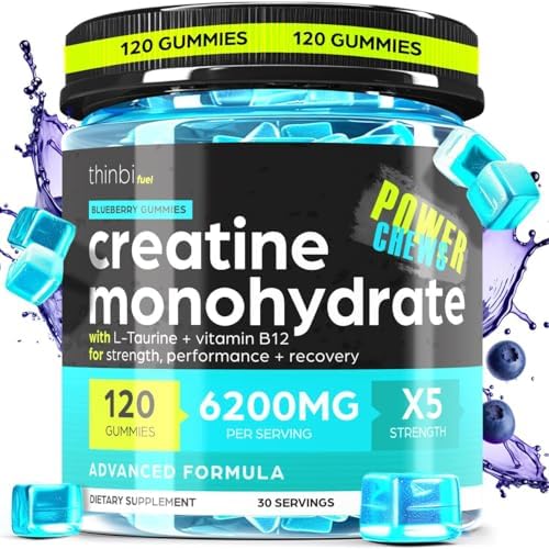 Gomitas de Creatina Monohidratada Complejo 6200mg para Hombres y Mujeres - 120 Gomitas Fórmula Avanzada con L-Taurina y Vitamina B12 para Fuerza - imagen 1