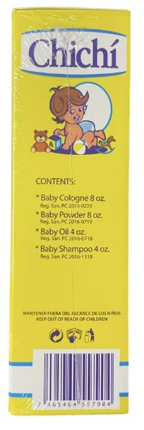 Kit E de B Chichi (Colonia para Bebé 8oz + Talco para Bebé 8oz + Aceite para Bebé 4oz + Shampoo para Bebé 4oz) - imagen 2