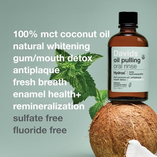 Enjuague Bucal Davids Nano Hydroxiapatita con Aceite de Coco MCT, 9 oz, Promueve Salud Dental y Blanqueamiento Natural, Sabor Menta - imagen 3