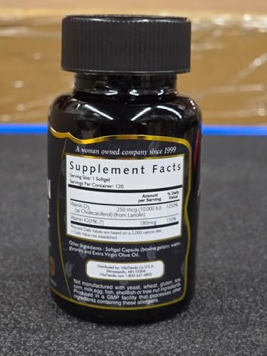 Cocó March N.M.D Suplemento de Vitamina D3+K2 10,000 IU - Alta Potencia para Hombres y Mujeres, Apoyo Inmunológico, Salud Ósea y Articular - Sin - imagen 4