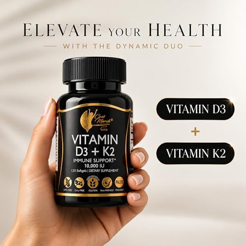 Cocó March N.M.D Suplemento de Vitamina D3+K2 10,000 IU - Alta Potencia para Hombres y Mujeres, Apoyo Inmunológico, Salud Ósea y Articular - Sin - imagen 5