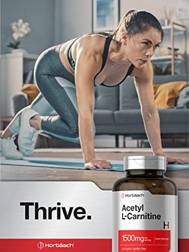 Horbäach Acetil L-Carnitina 1500mg | 200 Cápsulas | Suplemento de Fuerza Extra | Sin OGM y Libre de Gluten - imagen 6