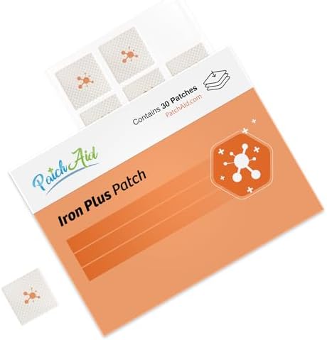 Parche Tópico PatchAid Iron Plus | 50mg de Hierro con C y A (Beta-Caroteno) para Energía, Fórmula No Estreñidora, Uso de 8 Horas, Suministro para 30 - imagen 2