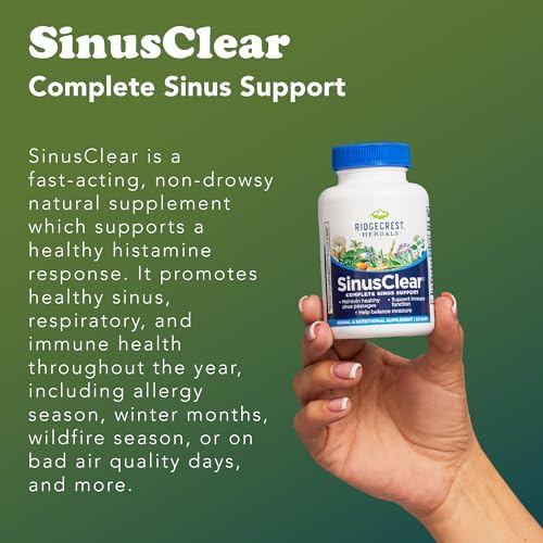 RidgeCrest Herbals SinusClear, Fórmula Completa para la Salud Nasal y Sinusal con Hoja de Mullein, Bromelina, Vitamina C y Zinc, 60 Cápsulas Veganas - imagen 7