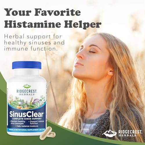 RidgeCrest Herbals SinusClear, Fórmula Completa para la Salud Nasal y Sinusal con Hoja de Mullein, Bromelina, Vitamina C y Zinc, 60 Cápsulas Veganas - imagen 8