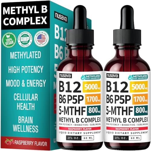 (2 Paquetes) Gotas Líquidas de Complejo B Metilado - Complejo de Vitamina B con L Metilfolato Activo - Gotas Sublinguales de B12 - Vitamina B12 - imagen 1