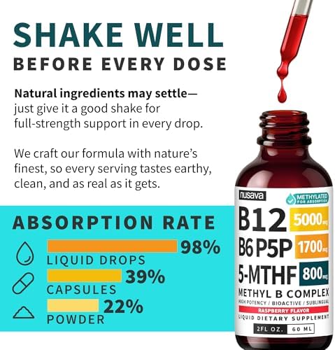 (2 Paquetes) Gotas Líquidas de Complejo B Metilado - Complejo de Vitamina B con L Metilfolato Activo - Gotas Sublinguales de B12 - Vitamina B12 - imagen 6