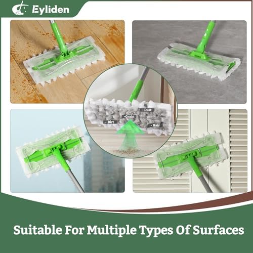 Mopa Eyliden con 36 Recargas - 3 Tipos de Paños Desechables Secos y Húmedos | Diseño de Cierre Seguro, Recargas Universales, Kit de Limpieza - imagen 4