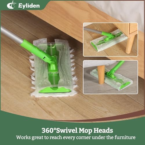 Mopa Eyliden con 36 Recargas - 3 Tipos de Paños Desechables Secos y Húmedos | Diseño de Cierre Seguro, Recargas Universales, Kit de Limpieza - imagen 6