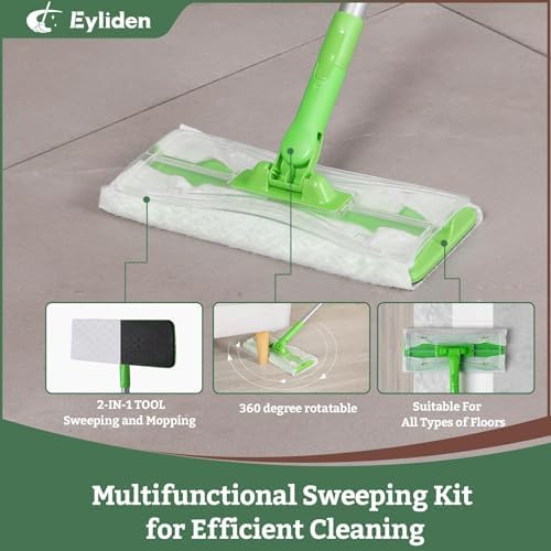 Mopa Eyliden con 36 Recargas - 3 Tipos de Paños Desechables Secos y Húmedos | Diseño de Cierre Seguro, Recargas Universales, Kit de Limpieza - imagen 7