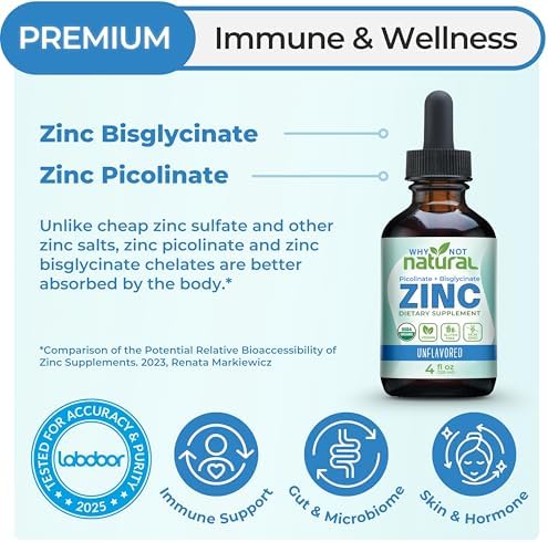 Suplemento de Zinc Líquido Orgánico en Gotas con Picolinato y Bisglicinato Quelado, Vegano - imagen 2
