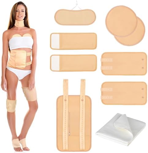 Kit de 9 Paños de Aceite de Ricino de Algodón Orgánico para Estómago, Cuello, Pecho, Rodilla y Cuerpo, Almohadillas Reutilizables para Compresas - imagen 1