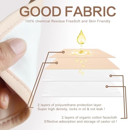 Kit de 9 Paños de Aceite de Ricino de Algodón Orgánico para Estómago, Cuello, Pecho, Rodilla y Cuerpo, Almohadillas Reutilizables para Compresas - imagen 2