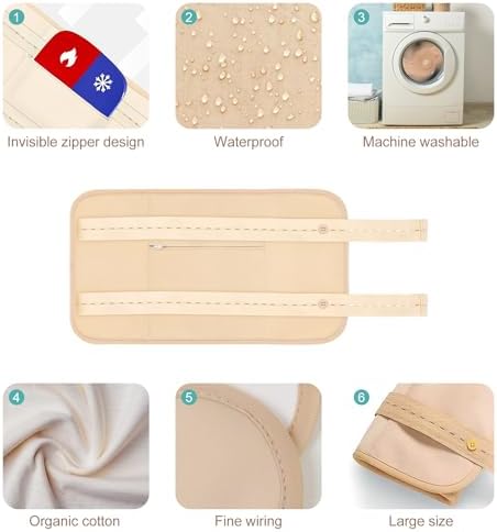Kit de 9 Paños de Aceite de Ricino de Algodón Orgánico para Estómago, Cuello, Pecho, Rodilla y Cuerpo, Almohadillas Reutilizables para Compresas - imagen 5