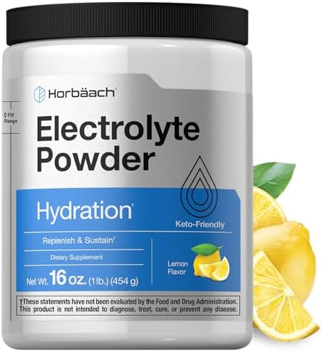 Horbäach Polvo de Electrolitos | 16 oz | 130 Porciones | Suplemento de Hidratación | Vegetariano | Apto para Keto | Fórmula Sin OGM y Sin Gluten | - imagen 1