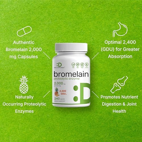 Suplemento de Bromelina 2,000mg por Porción, 240 Cápsulas – Enzimas Proteolíticas Naturales de Piña Fresca – Apoya la Digestión de Nutrientes - imagen 4