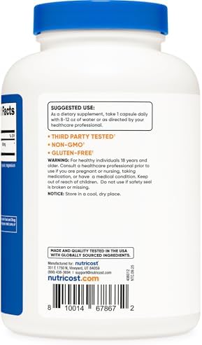 Nutricost Fadogia Agrestis (240 Cápsulas | 600 mg Por Porción) - Extracto Potente 10:1, Suplemento Libre de Gluten y GMO - imagen 4