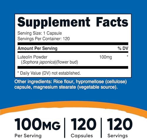 Nutricost Luteolina 100mg 120 Cápsulas - Apto para Vegetarianos, No Transgénico, Libre de Gluten - imagen 2