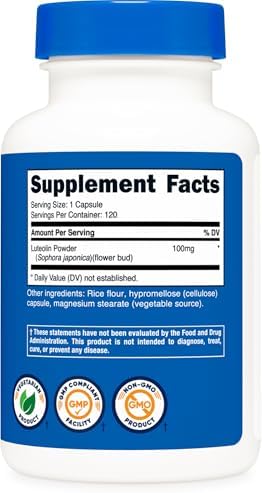 Nutricost Luteolina 100mg 120 Cápsulas - Apto para Vegetarianos, No Transgénico, Libre de Gluten - imagen 5